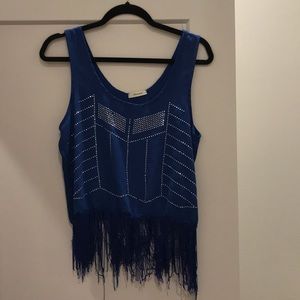 Blue fringe shirt